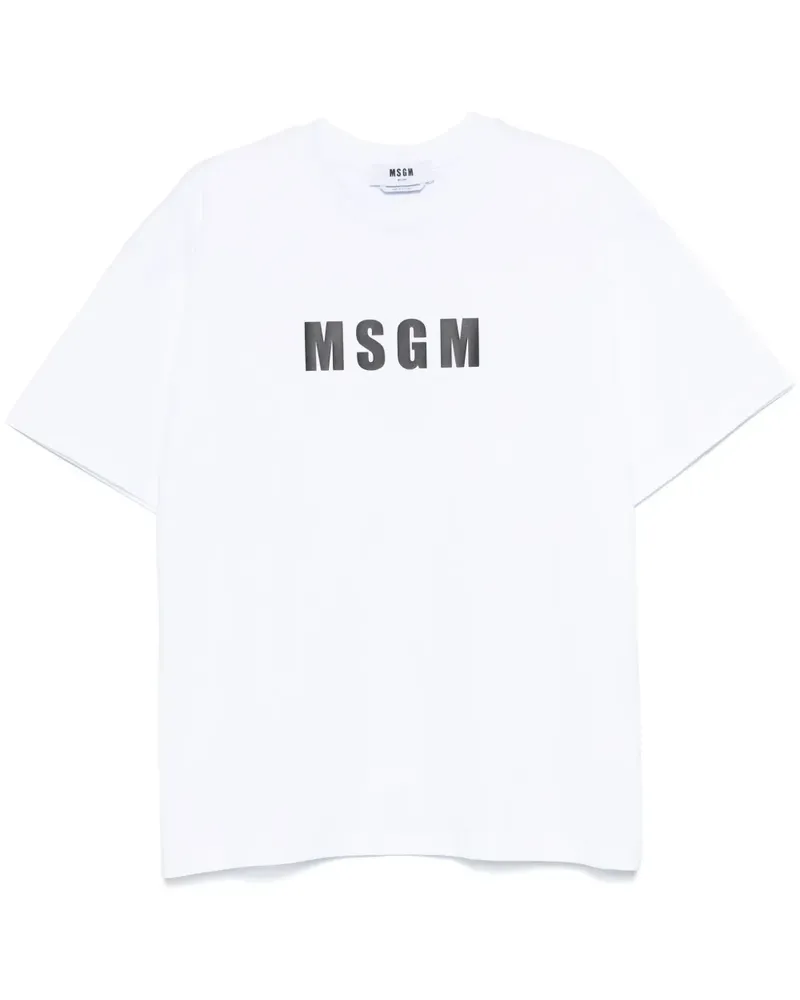 MSGM T-Shirt mit Logo-Print - Weiß Weiß