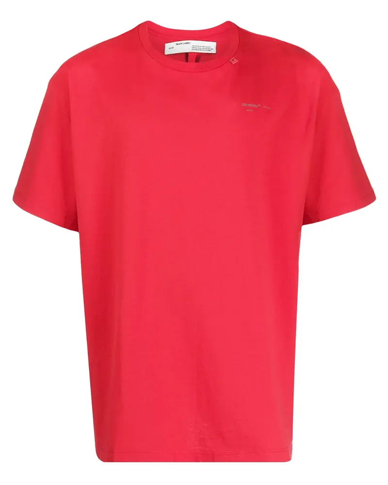 OFF-WHITE T-Shirt mit Logo-Print - Rot Rot