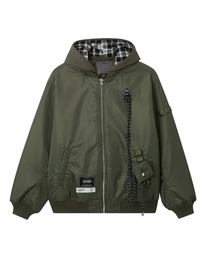 Musium Div. Kapuzenjacke mit Logo-Patch - Grün Grün