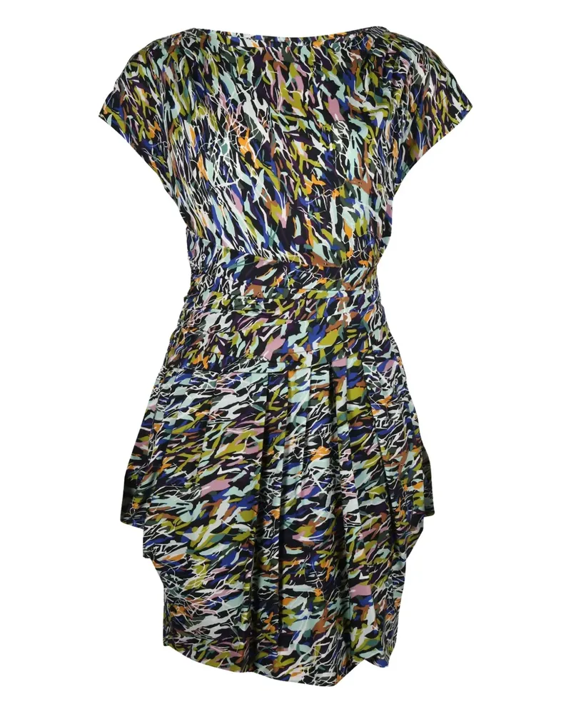 Diane von Furstenberg abstract-print gathered dress - Blau Blau