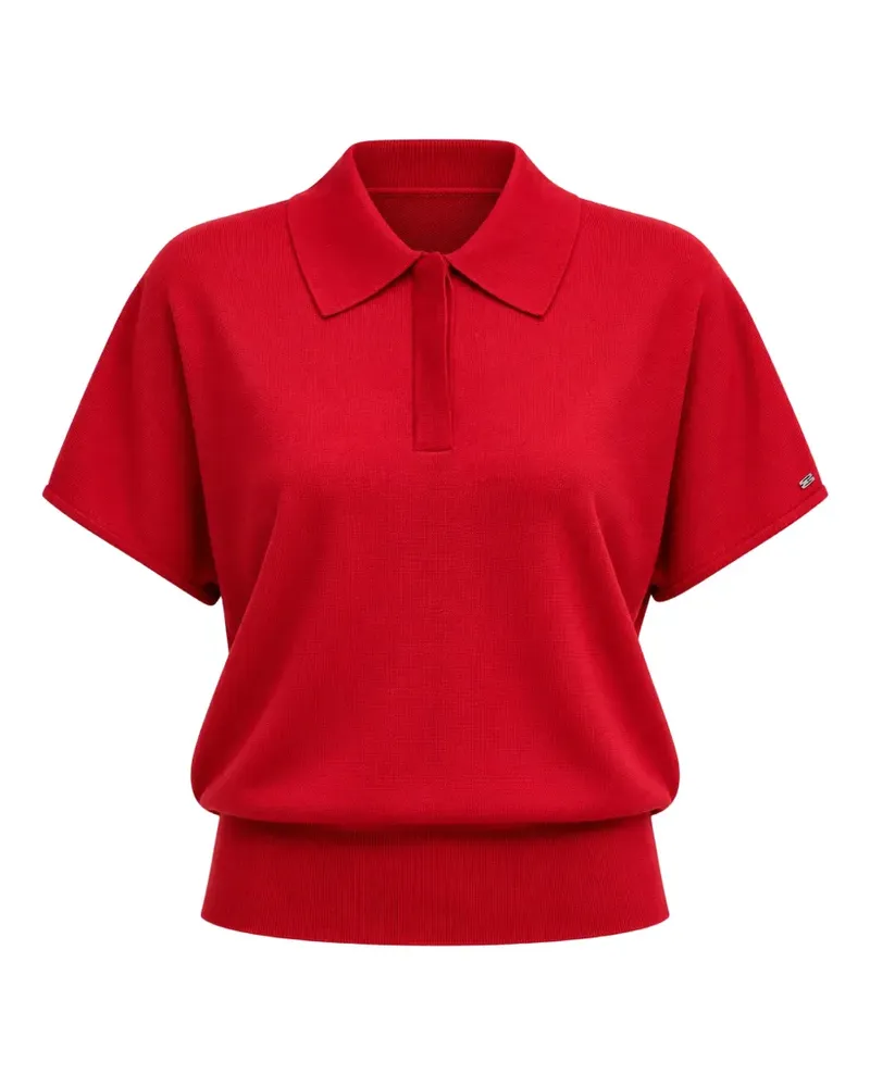 Tommy Hilfiger Kurzärmeliger Pullover mit Polokragen - Rot Rot
