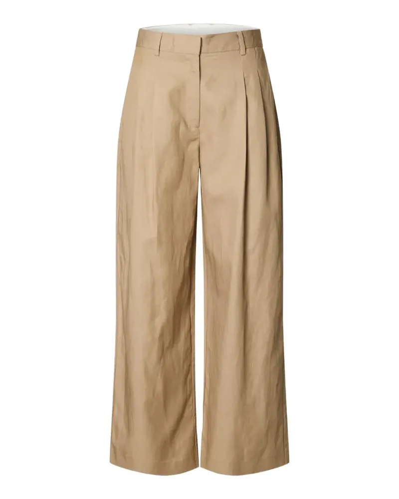 Selected Wide-Leg-Hose mit Bundfalten - Nude Nude