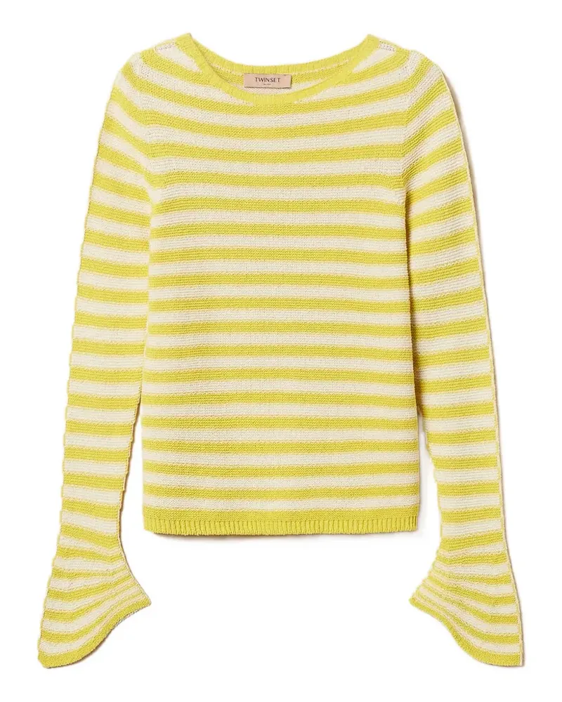 Twin-Set striped crew-neck top - Gelb Gelb