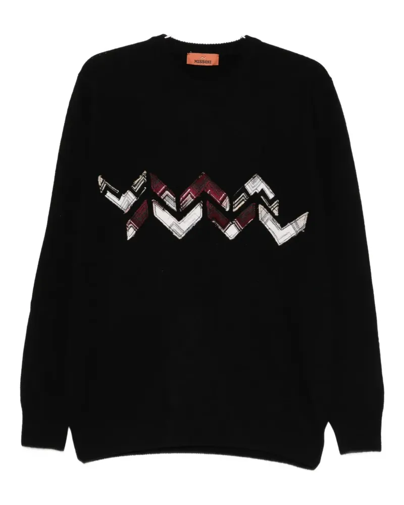 Missoni zigzag-detail wool sweater - Schwarz Schwarz