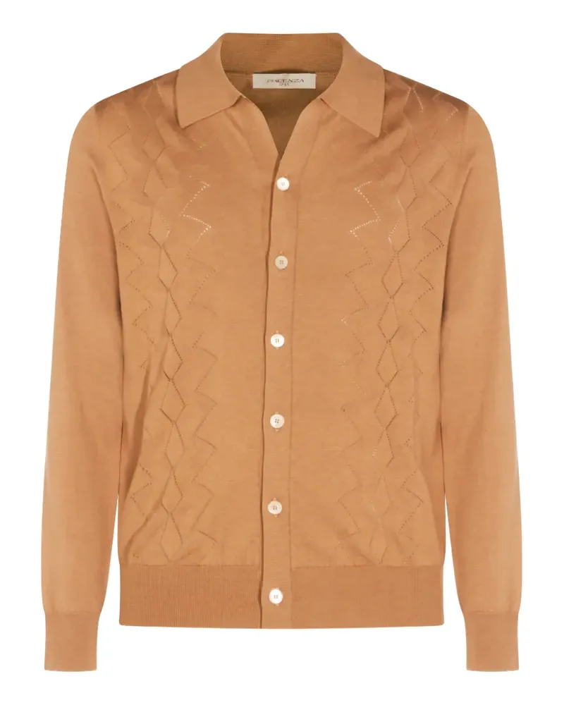 Piacenza Cashmere patterned button shirt - Braun Braun