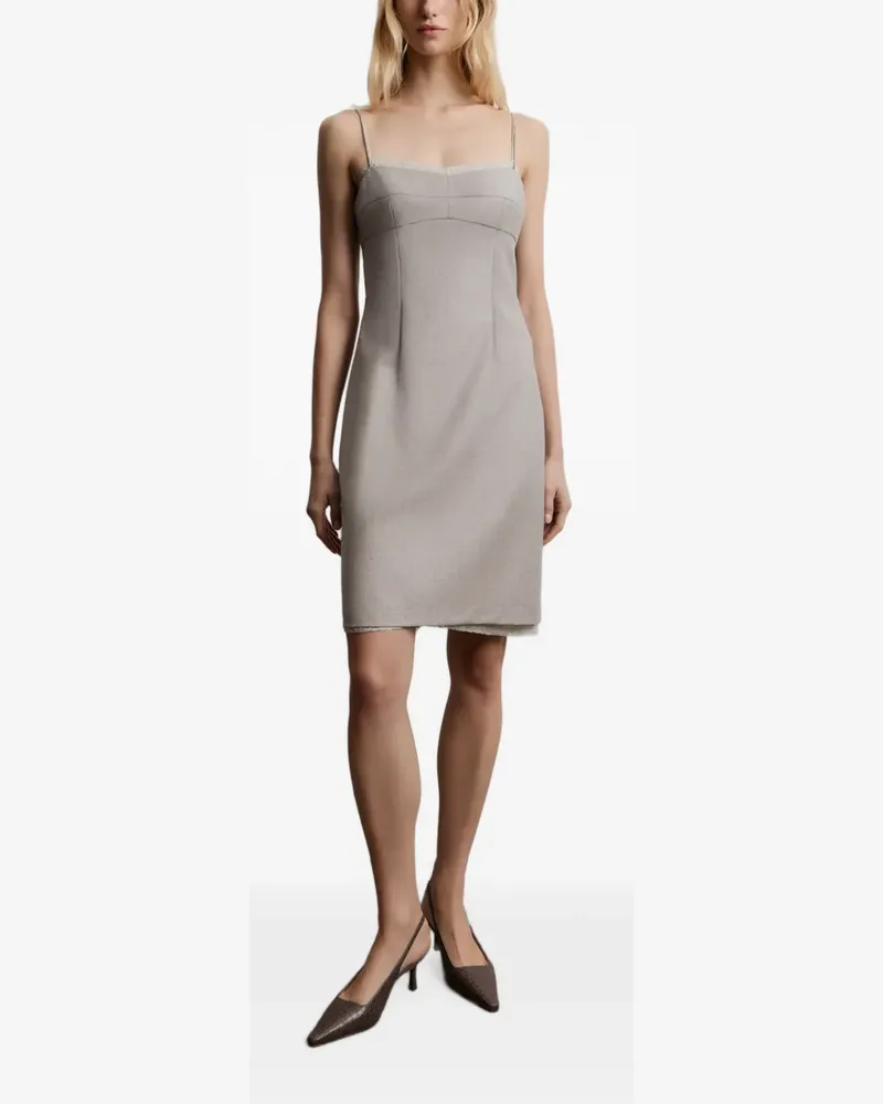 12 STOREEZ Minikleid mit Spitzenbesatz - Braun Braun