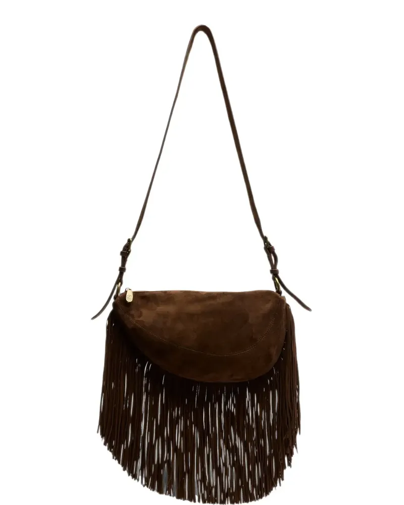 ash Astrid Schultertasche mit Fransen - Braun Braun