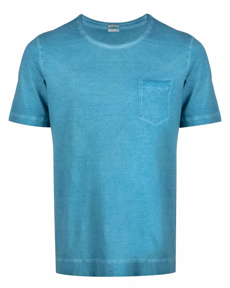 Massimo Alba T-Shirt in Distressed-Optik - Blau Blau