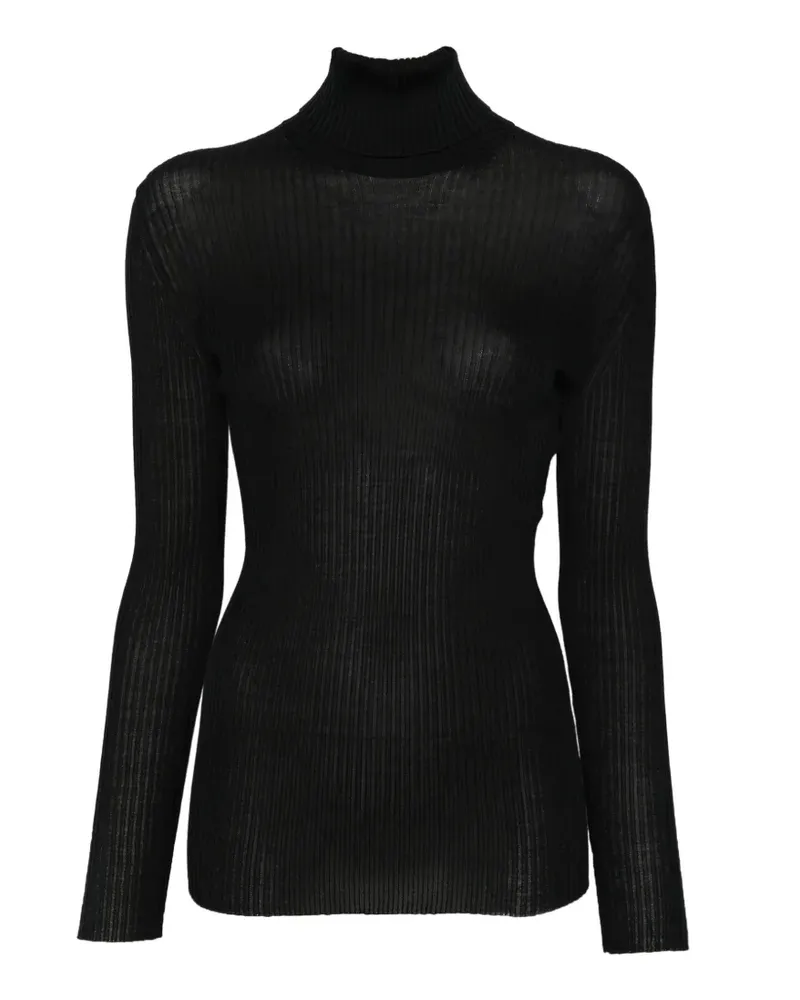MRZ ribbed roll-neck sweater - Schwarz Schwarz