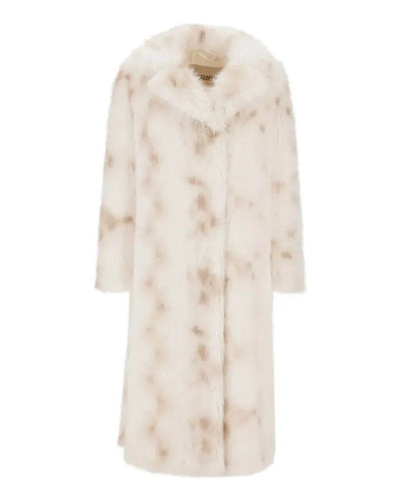 Herno Mantel aus Faux Fur mit Luchs-Effekt - Nude Nude