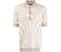 Poloshirt aus Zebra-Jacquard