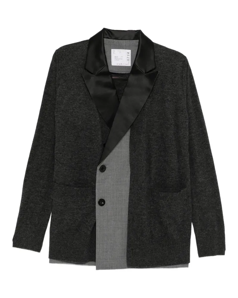 Sacai colour-block blazer - Grau Grau