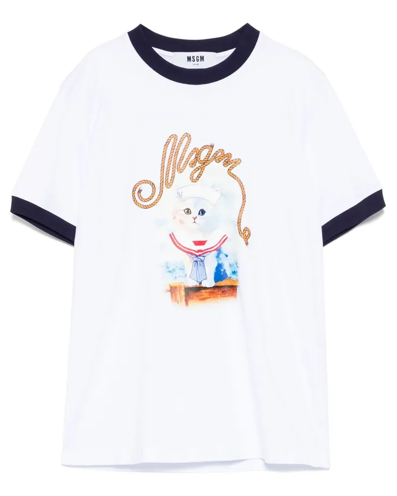 MSGM T-Shirt mit grafischem Print - Weiß Weiß