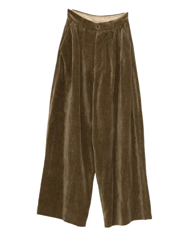 Uma Wang button-fastening pleated trousers - Braun Braun