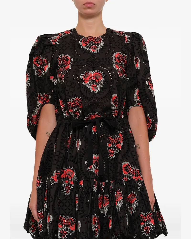 Alexander McQueen broderie-anglaise printed dress - Schwarz Schwarz