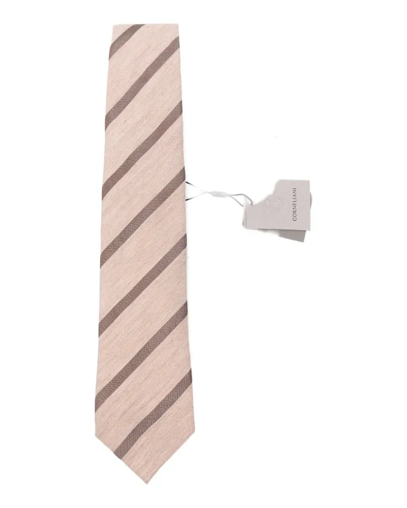 Corneliani striped-pattern tie - Nude Nude