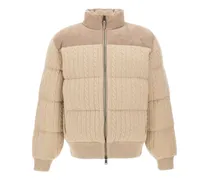 Wildlederjacke mit Zopfmuster - Nude