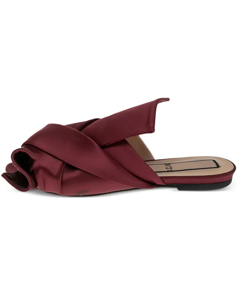 N° 21 Flache Sandalen aus Satin - Rot Rot
