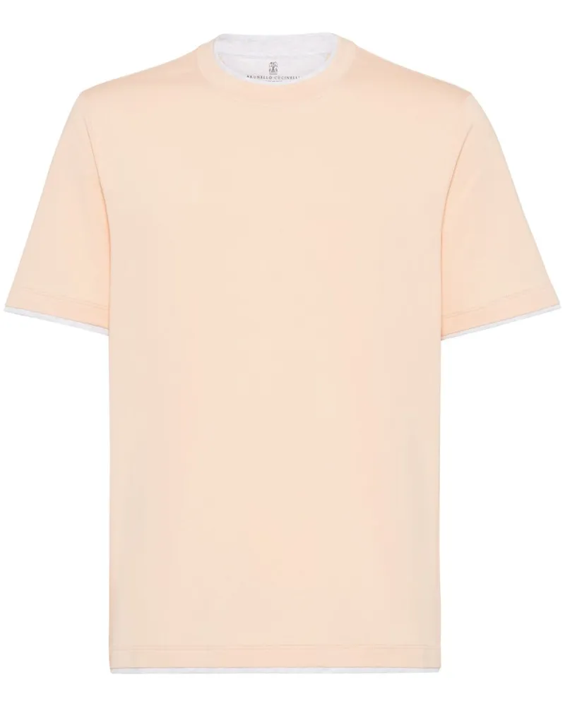 Brunello Cucinelli T-Shirt im Layering-Look - Rosa Rosa