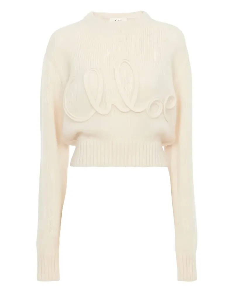 Chloé Cropped-Pullover - Weiß Weiß