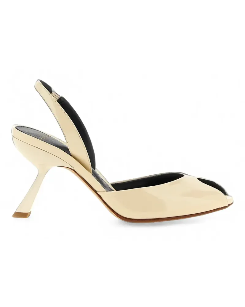 Alexandre Birman Miranda patent leather slingback pumps - Weiß Weiß