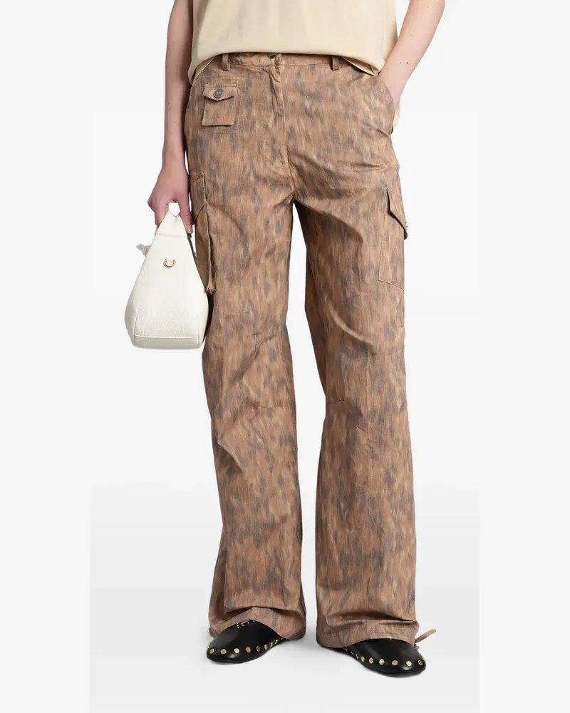 Ganni Hose mit Print - Nude Nude