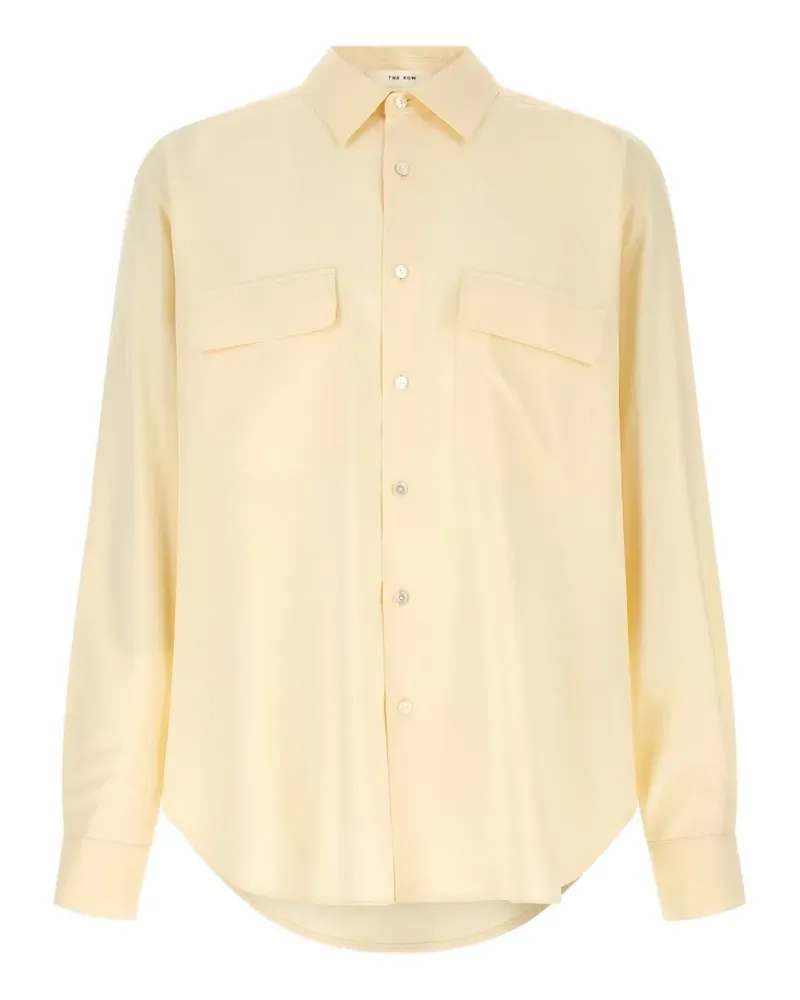 The Row Piou flap-pockets silk shirt - Nude Nude