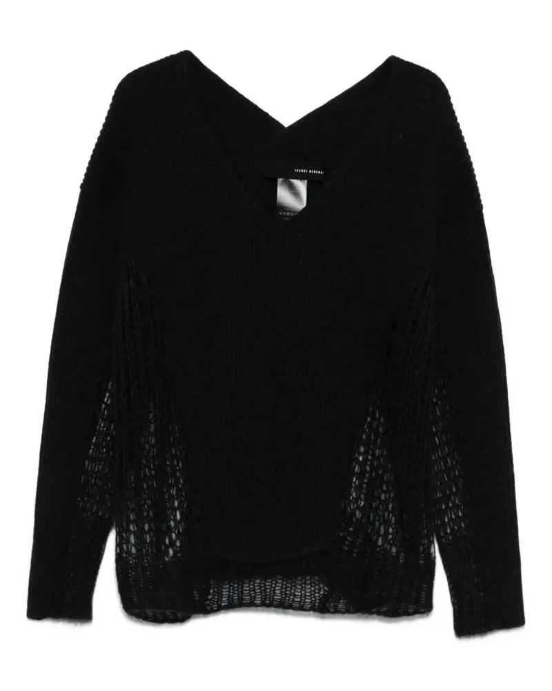 Isabel Benenato Pullover mit V-Ausschnitt - Schwarz Schwarz