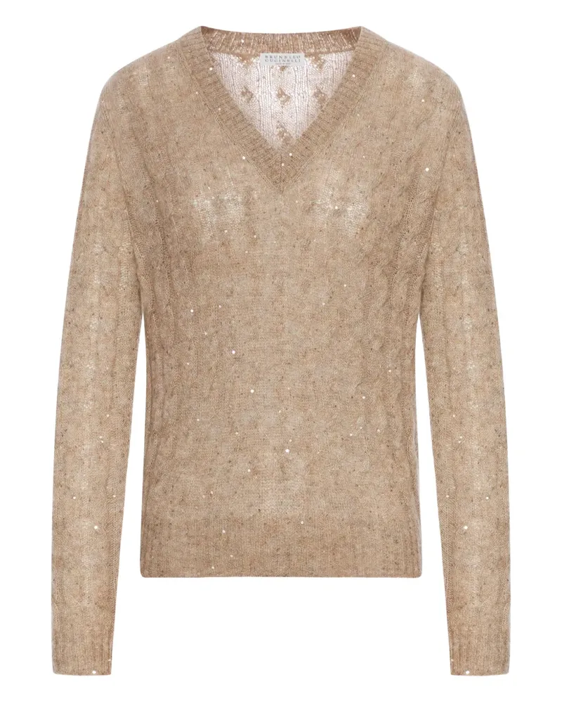 Brunello Cucinelli Pullover mit V-Ausschnitt - Braun Braun