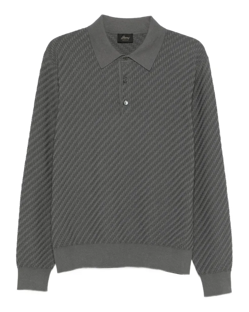 Brioni Langärmeliges Poloshirt - Grau Grau