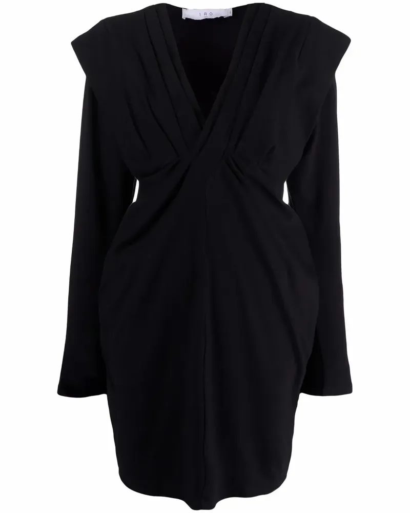 IRO Kleid mit V-Ausschnitt - Schwarz Schwarz