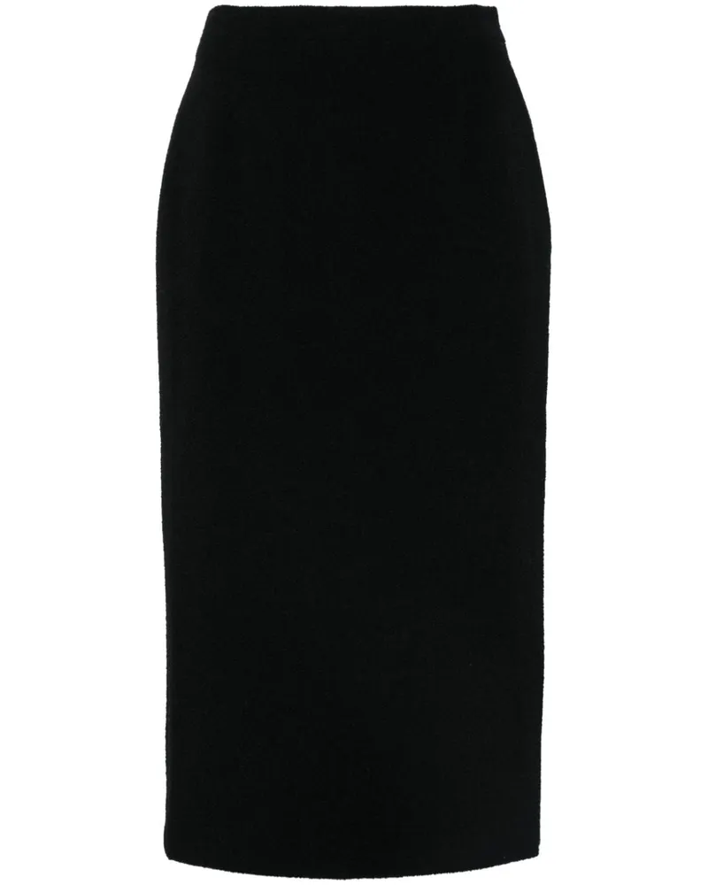Alessandra Rich Bouclé-Midirock aus Tweed - Schwarz Schwarz