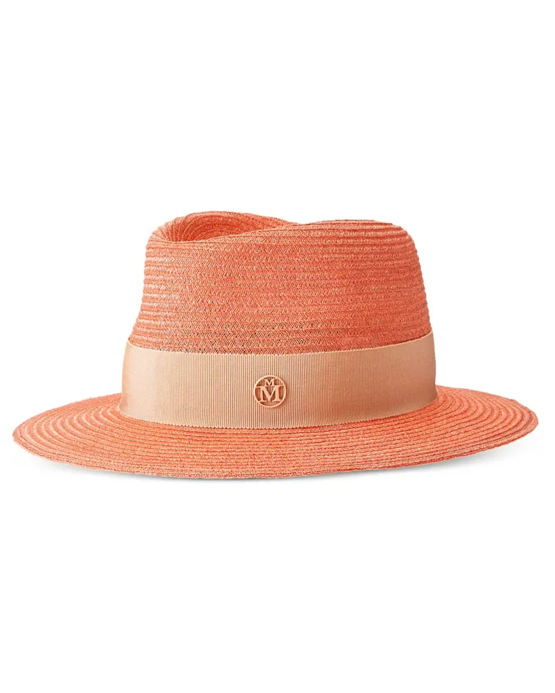 Maison Michel Andre straw fedora hat - Orange Orange