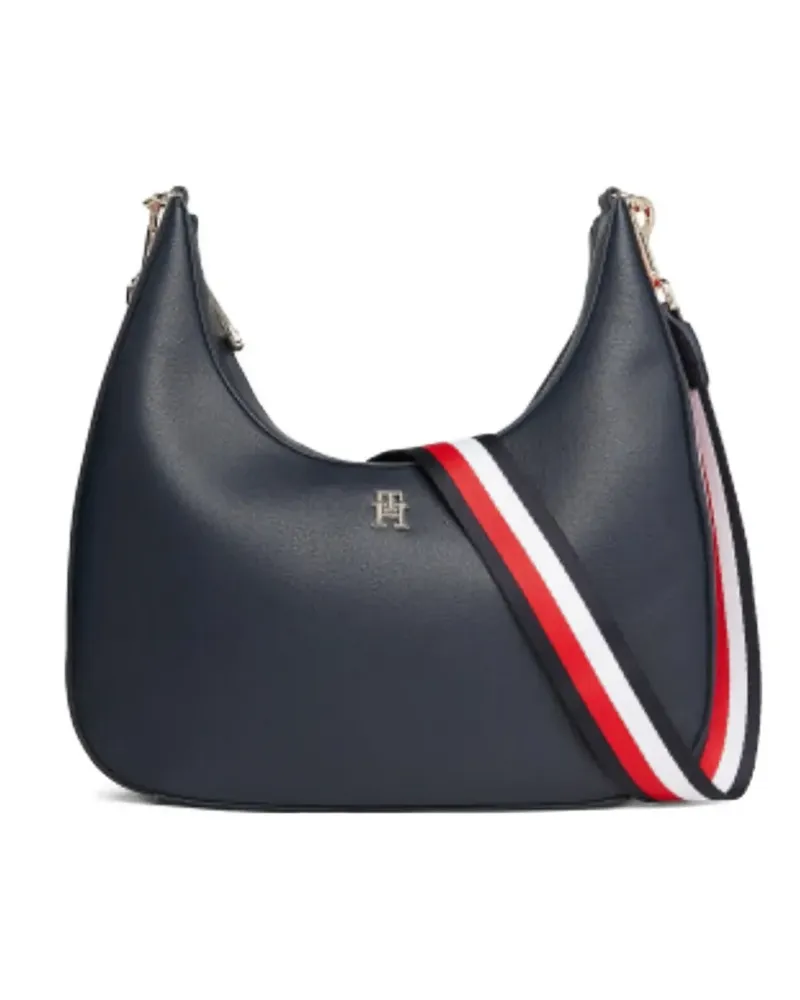 Tommy Hilfiger Schultertasche mit Logo - Blau Blau
