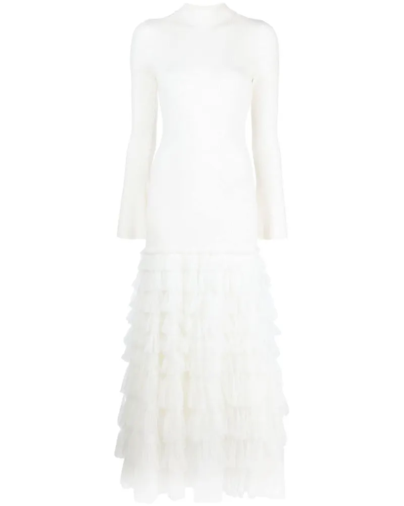 Twin-Set Maxikleid mit Volants - Nude Nude