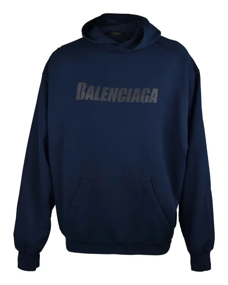 Balenciaga Hoodie mit Logo - Blau Blau