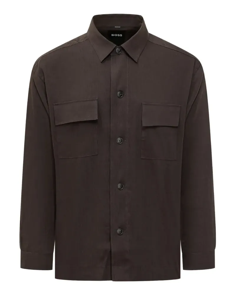 HUGO BOSS patch pocket shirt - Braun Braun
