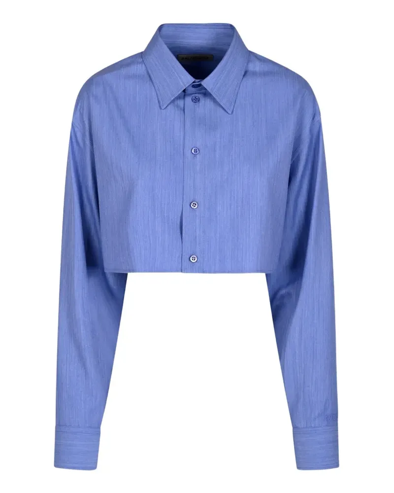 Balenciaga cropped long-sleeve shirt - Blau Blau