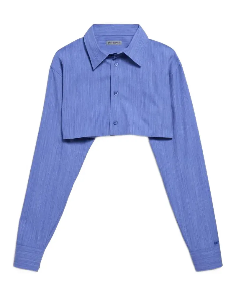Balenciaga Cropped-Hemd mit langen Ärmeln - Blau Blau