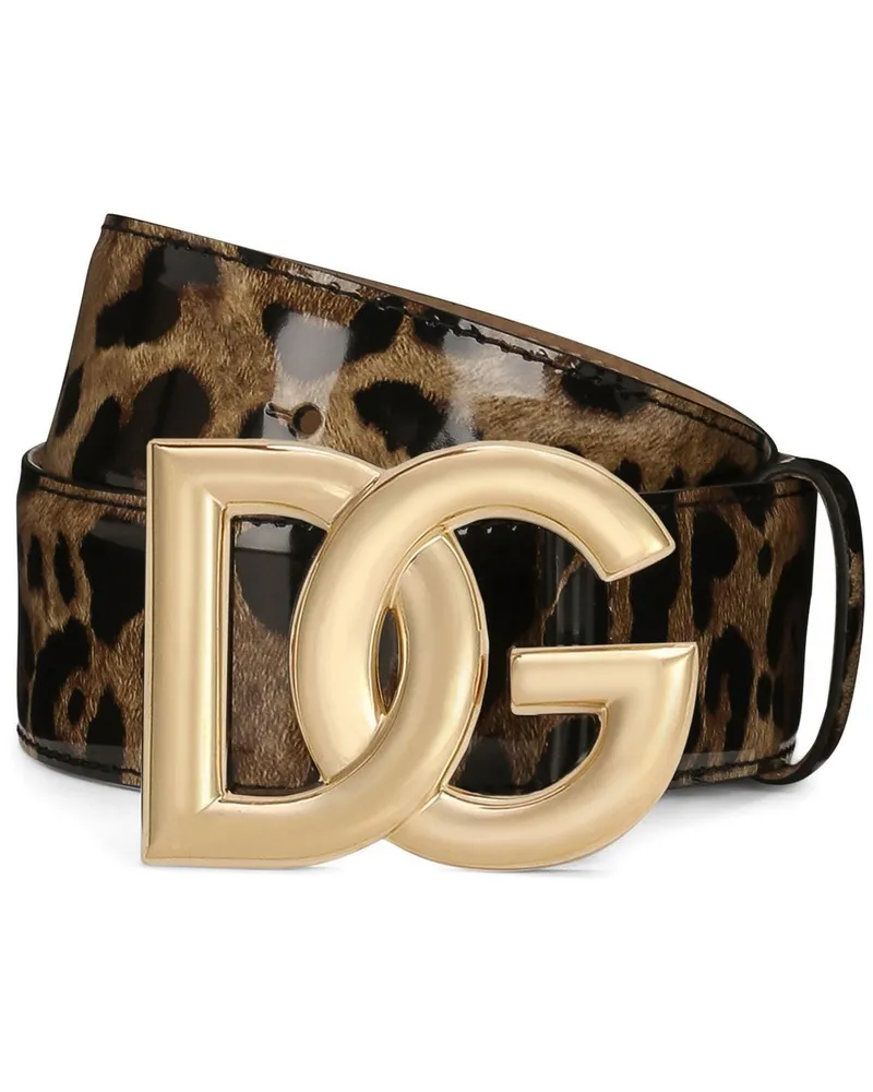 Dolce & Gabbana KIM DOLCE&GABBANA Gürtel mit Leoparden-Print - Braun Braun