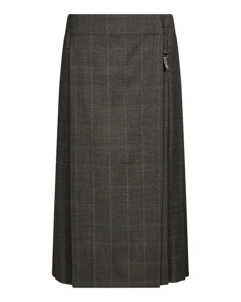 Simone Rocha Prince of Wales check pleated midi skirt - Grau Grau
