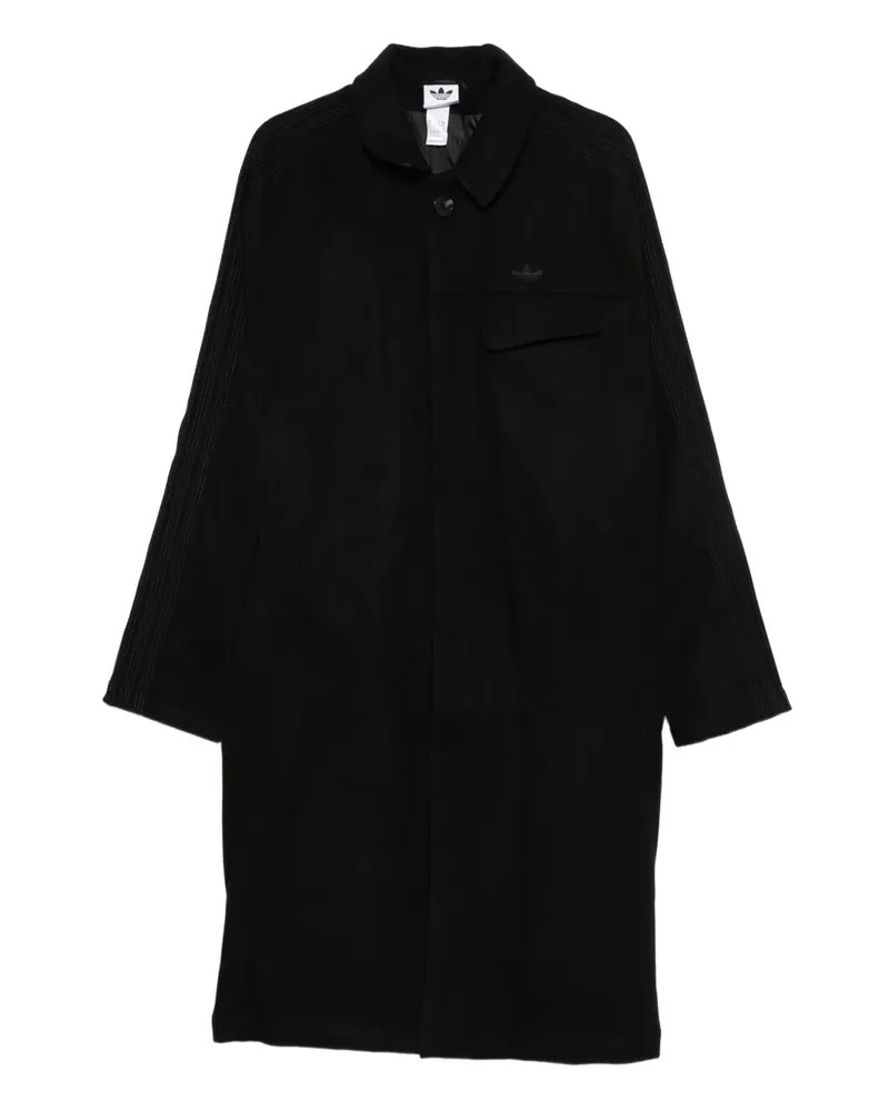 adidas Mantel mit 3 Streifen - Schwarz Schwarz