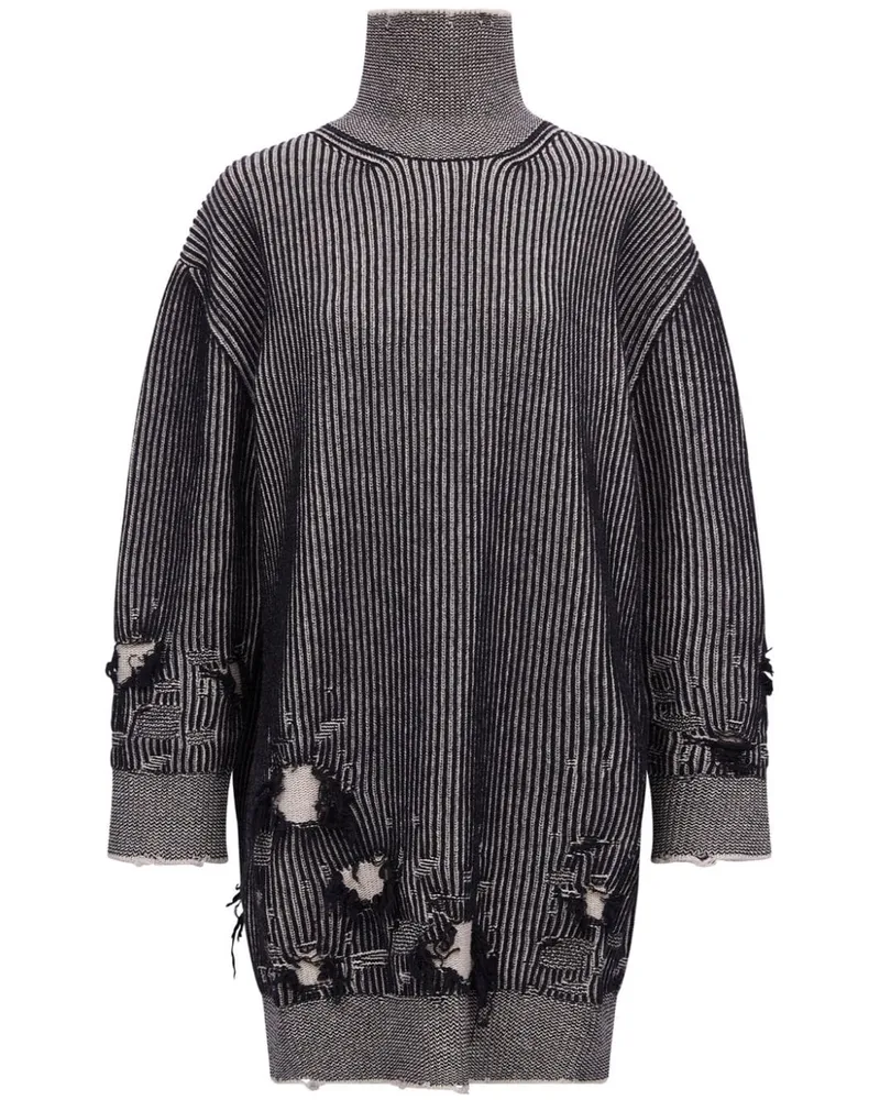 Maison Margiela Pulloverkleid aus geripptem Strick - Schwarz Schwarz