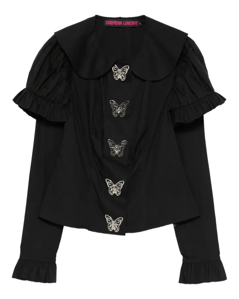 CHOPOVA LOWENA Hemd mit Schmetterling-Detail - Schwarz Schwarz