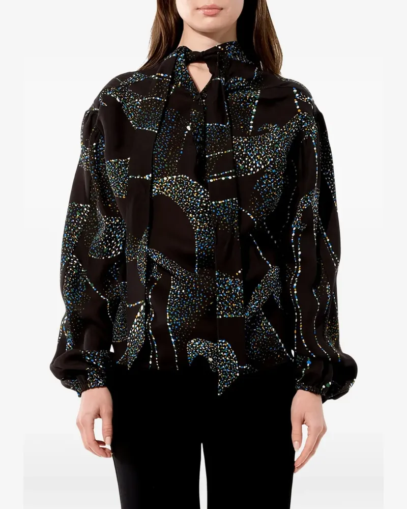 Balenciaga Bluse mit Print - Schwarz Schwarz