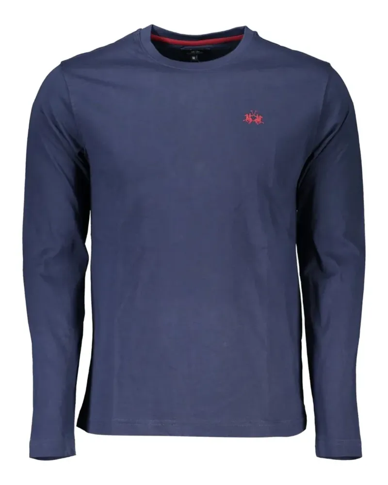 La Martina logo-embroidered long-sleeved T-shirt - Blau Blau