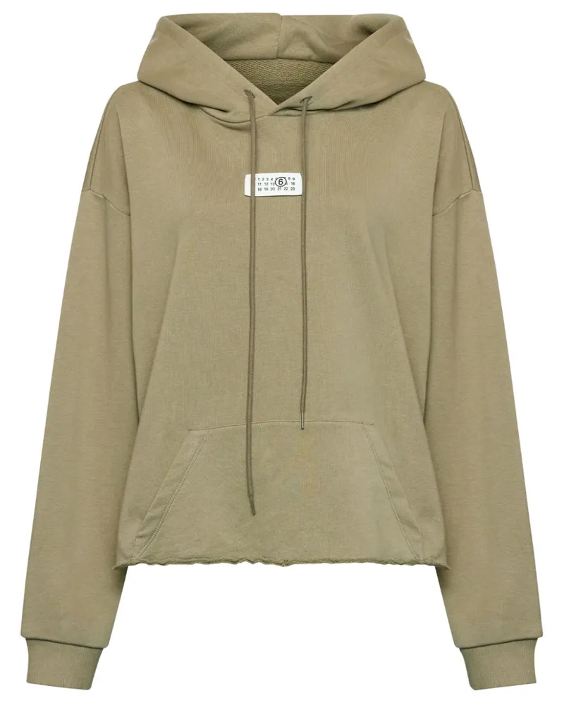 Maison Margiela Numeric Hoodie mit offenem Saum Nude