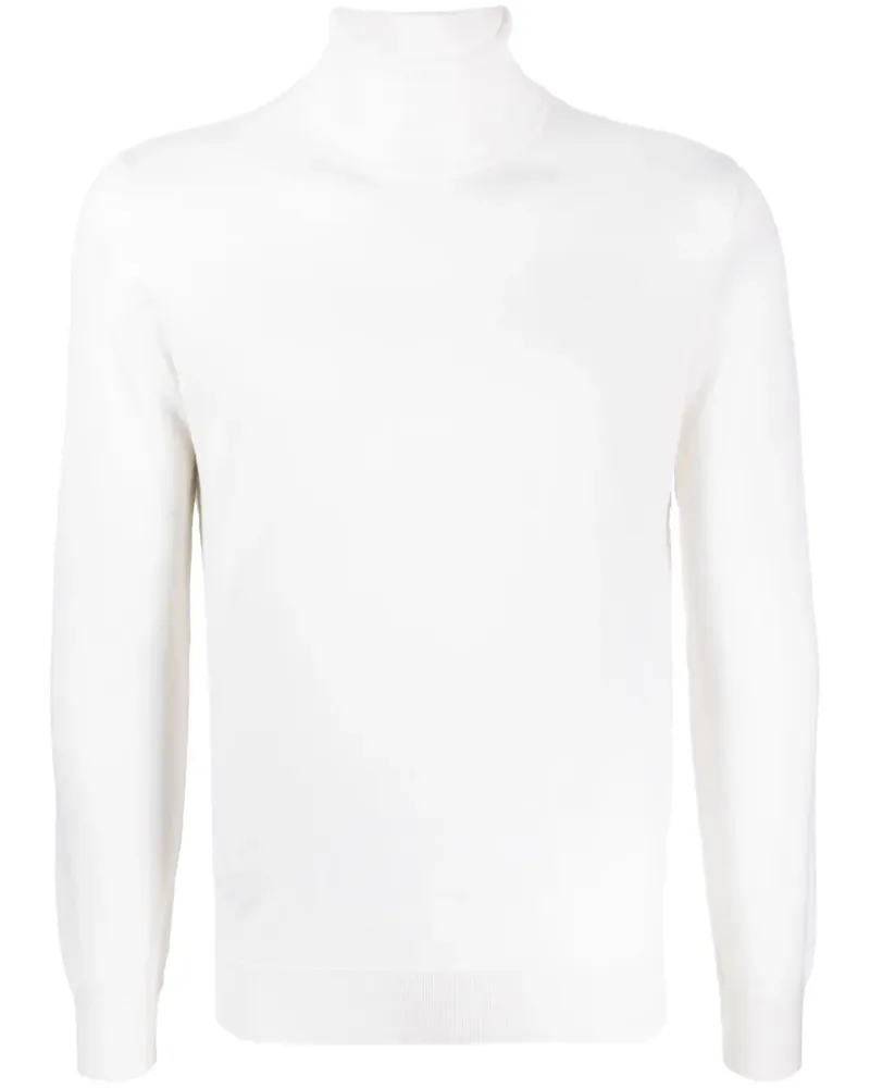 Ermenegildo Zegna Fein gestrickter Rollkragenpullover - Weiß Weiß