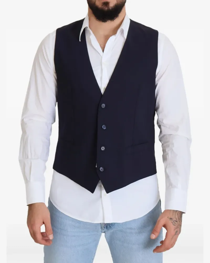 Dolce & Gabbana stretch-wool waistcoat - Blau Blau