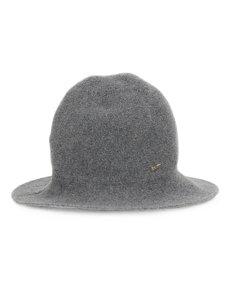 Borsalino Angelina Cloche Hut mit Logo-Schild - Grau Grau